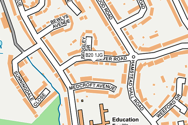 B20 1JG map - OS OpenMap – Local (Ordnance Survey)