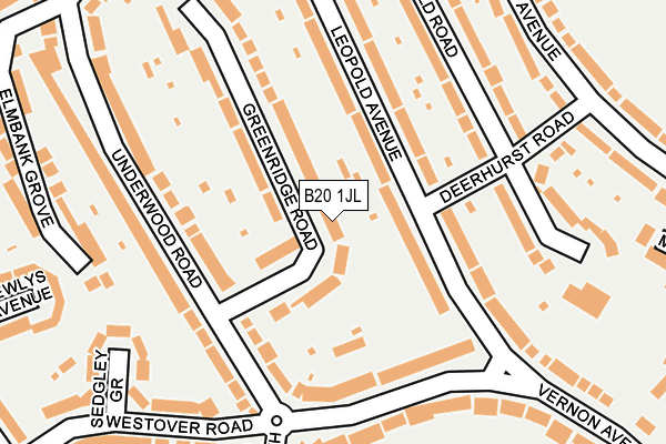 B20 1JL map - OS OpenMap – Local (Ordnance Survey)