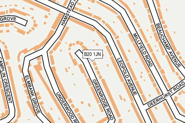 B20 1JN map - OS OpenMap – Local (Ordnance Survey)
