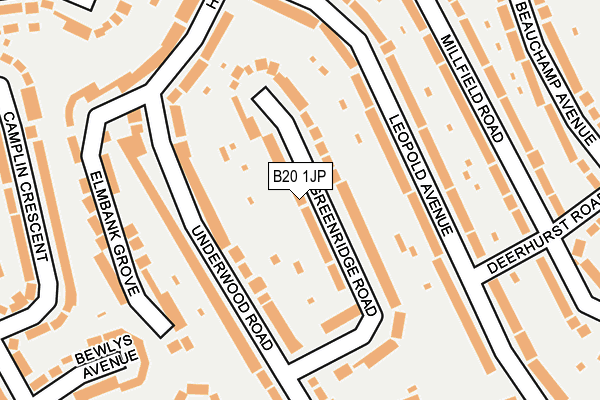 B20 1JP map - OS OpenMap – Local (Ordnance Survey)