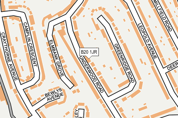 B20 1JR map - OS OpenMap – Local (Ordnance Survey)