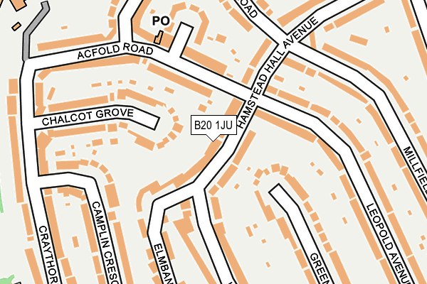 B20 1JU map - OS OpenMap – Local (Ordnance Survey)