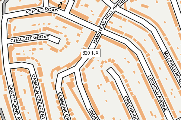 B20 1JX map - OS OpenMap – Local (Ordnance Survey)
