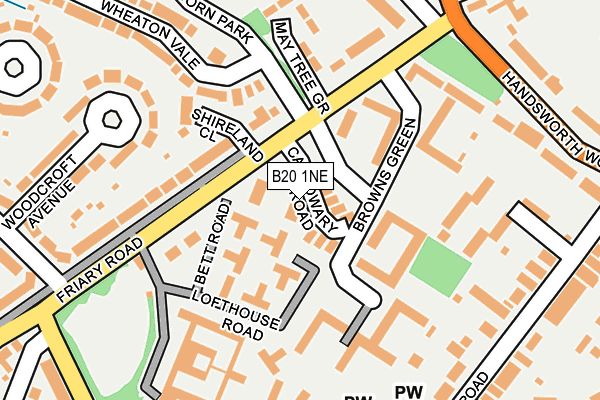 B20 1NE map - OS OpenMap – Local (Ordnance Survey)