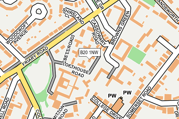 B20 1NW map - OS OpenMap – Local (Ordnance Survey)