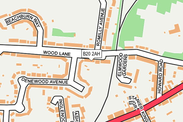 B20 2AH map - OS OpenMap – Local (Ordnance Survey)