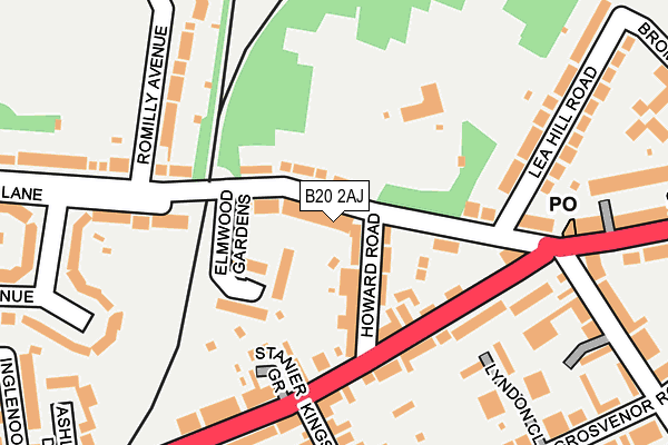 B20 2AJ map - OS OpenMap – Local (Ordnance Survey)
