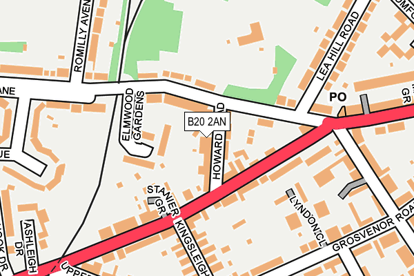 B20 2AN map - OS OpenMap – Local (Ordnance Survey)