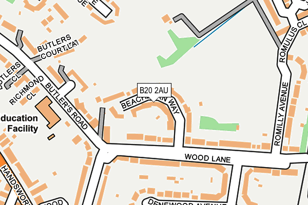 B20 2AU map - OS OpenMap – Local (Ordnance Survey)