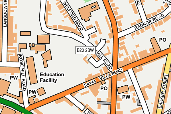B20 2BW map - OS OpenMap – Local (Ordnance Survey)