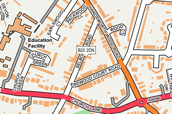 B20 2DN map - OS OpenMap – Local (Ordnance Survey)