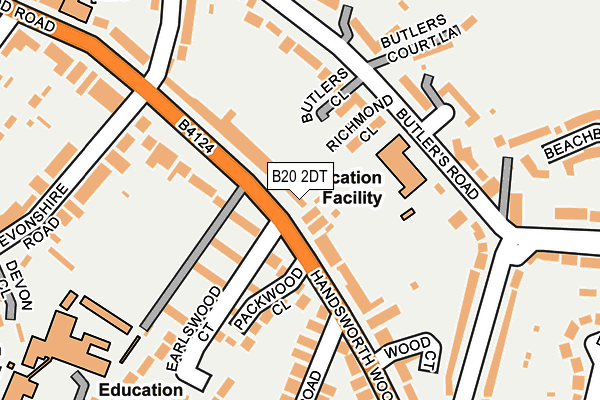 B20 2DT map - OS OpenMap – Local (Ordnance Survey)