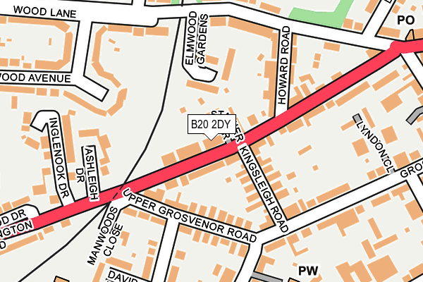 B20 2DY map - OS OpenMap – Local (Ordnance Survey)
