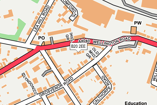B20 2EE map - OS OpenMap – Local (Ordnance Survey)