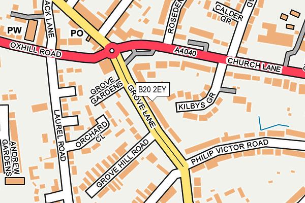 B20 2EY map - OS OpenMap – Local (Ordnance Survey)