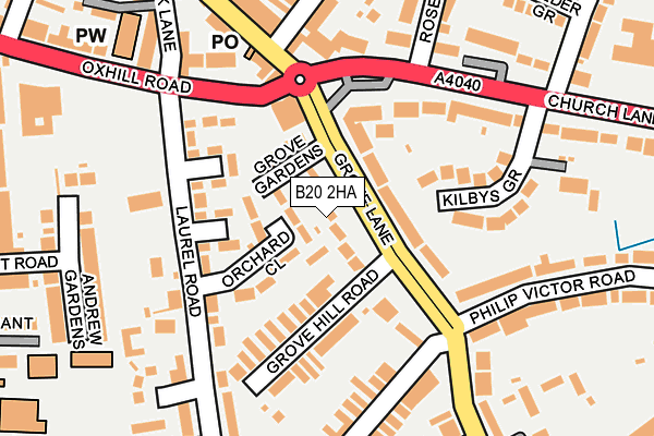 B20 2HA map - OS OpenMap – Local (Ordnance Survey)