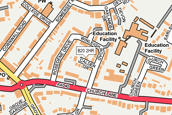 B20 2HR map - OS OpenMap – Local (Ordnance Survey)