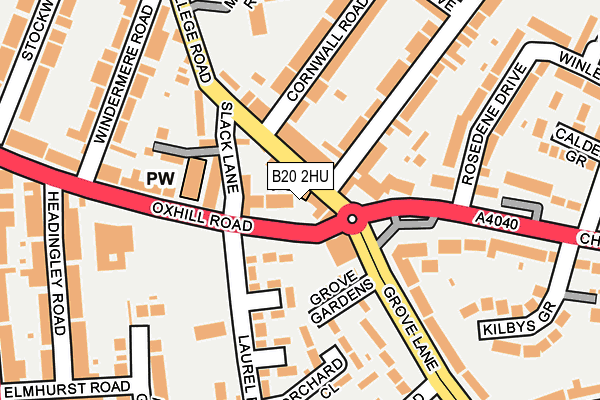 B20 2HU map - OS OpenMap – Local (Ordnance Survey)