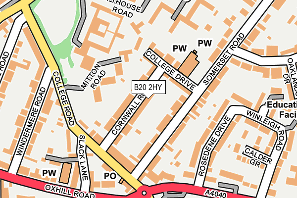 B20 2HY map - OS OpenMap – Local (Ordnance Survey)
