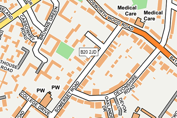 B20 2JD map - OS OpenMap – Local (Ordnance Survey)