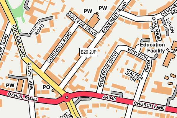 B20 2JF map - OS OpenMap – Local (Ordnance Survey)