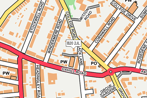 B20 2JL map - OS OpenMap – Local (Ordnance Survey)