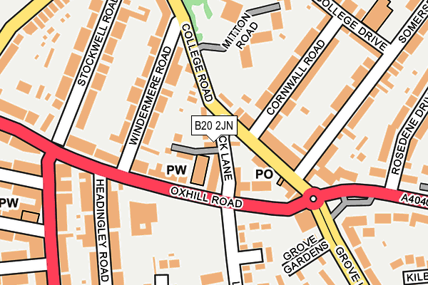 B20 2JN map - OS OpenMap – Local (Ordnance Survey)
