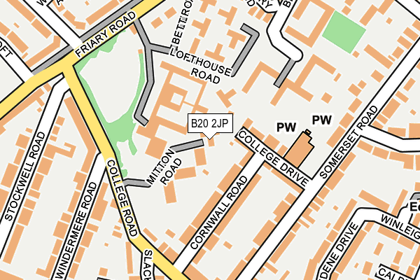 B20 2JP map - OS OpenMap – Local (Ordnance Survey)