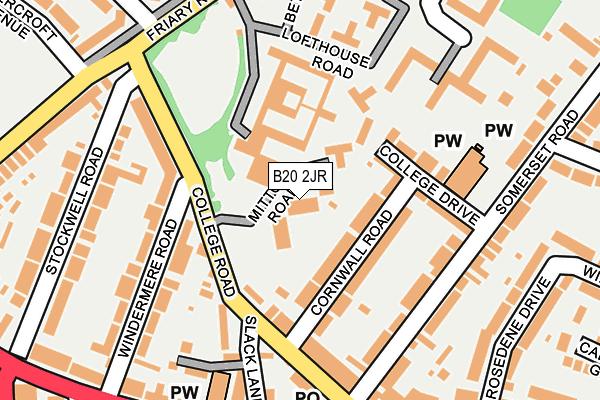 B20 2JR map - OS OpenMap – Local (Ordnance Survey)