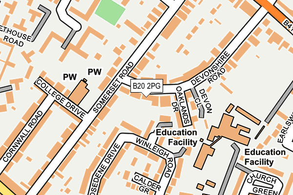 B20 2PG map - OS OpenMap – Local (Ordnance Survey)