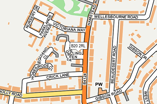 B20 2RL map - OS OpenMap – Local (Ordnance Survey)