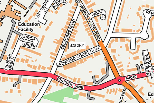 B20 2RY map - OS OpenMap – Local (Ordnance Survey)