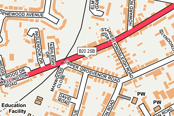 B20 2SB map - OS OpenMap – Local (Ordnance Survey)