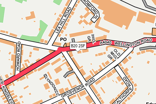 B20 2SF map - OS OpenMap – Local (Ordnance Survey)