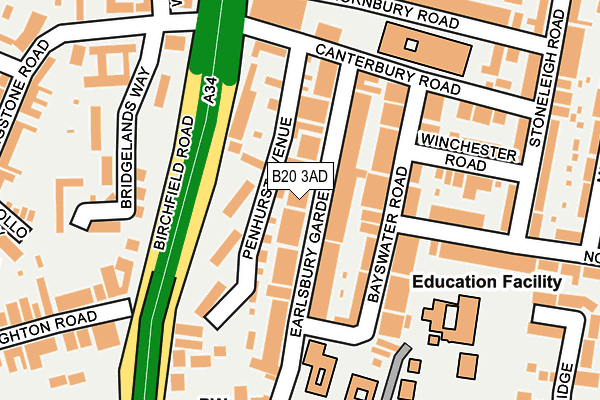 B20 3AD map - OS OpenMap – Local (Ordnance Survey)