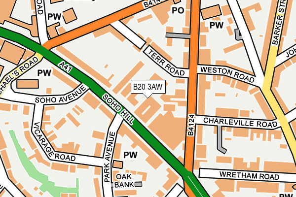 B20 3AW map - OS OpenMap – Local (Ordnance Survey)