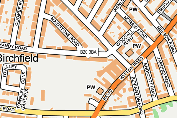 B20 3BA map - OS OpenMap – Local (Ordnance Survey)