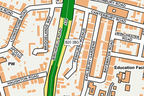 B20 3BG map - OS OpenMap – Local (Ordnance Survey)