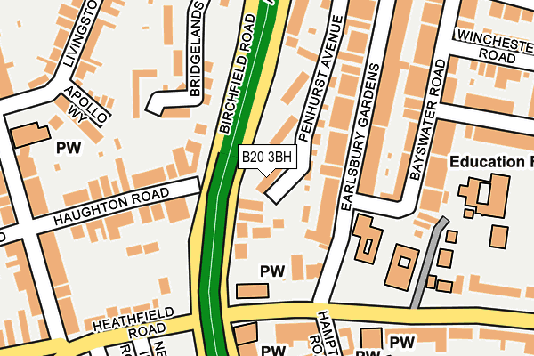 B20 3BH map - OS OpenMap – Local (Ordnance Survey)
