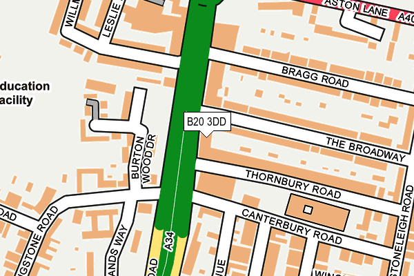 B20 3DD map - OS OpenMap – Local (Ordnance Survey)