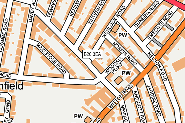 B20 3EA map - OS OpenMap – Local (Ordnance Survey)