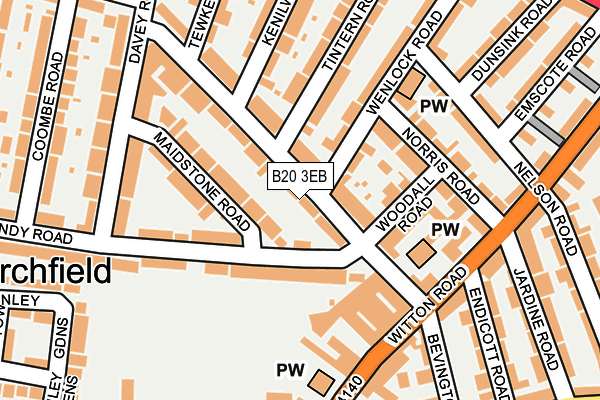 B20 3EB map - OS OpenMap – Local (Ordnance Survey)