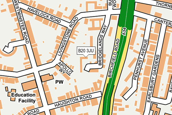 B20 3JU map - OS OpenMap – Local (Ordnance Survey)
