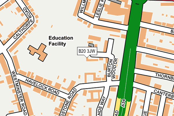 B20 3JW map - OS OpenMap – Local (Ordnance Survey)