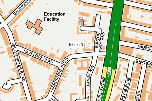 B20 3LN map - OS OpenMap – Local (Ordnance Survey)