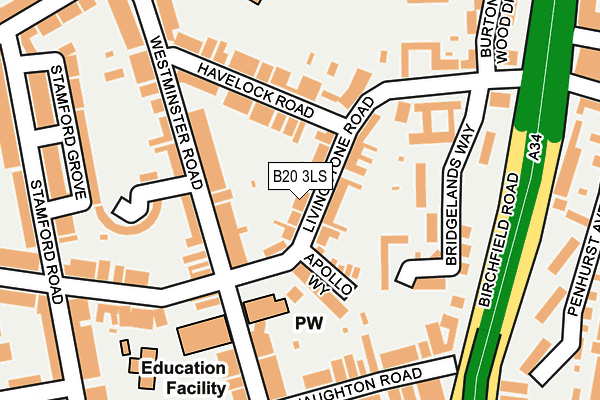 B20 3LS map - OS OpenMap – Local (Ordnance Survey)
