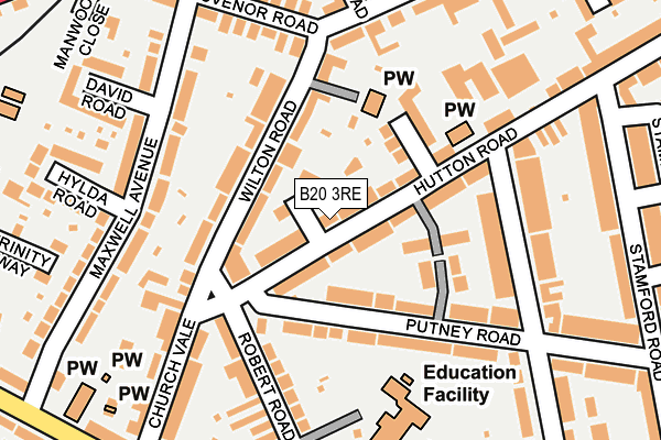 B20 3RE map - OS OpenMap – Local (Ordnance Survey)