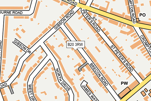 B20 3RW map - OS OpenMap – Local (Ordnance Survey)