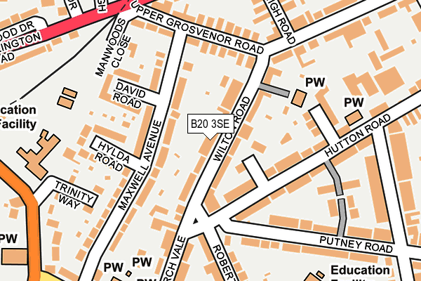 B20 3SE map - OS OpenMap – Local (Ordnance Survey)