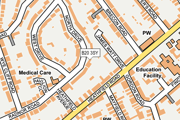 B20 3SY map - OS OpenMap – Local (Ordnance Survey)
